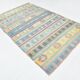 Tapis Kilim Anatolien 5x9 ft – Rayures Pastel en Vert Menthe, 163x268Cm