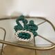 Double candlestick in green twisted ceramic vintage 50s