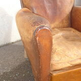 Mustache leather club chair