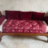Empire style daybed (19th century) + new mattress (sleeping area 180x73cm), walnut chaise longue