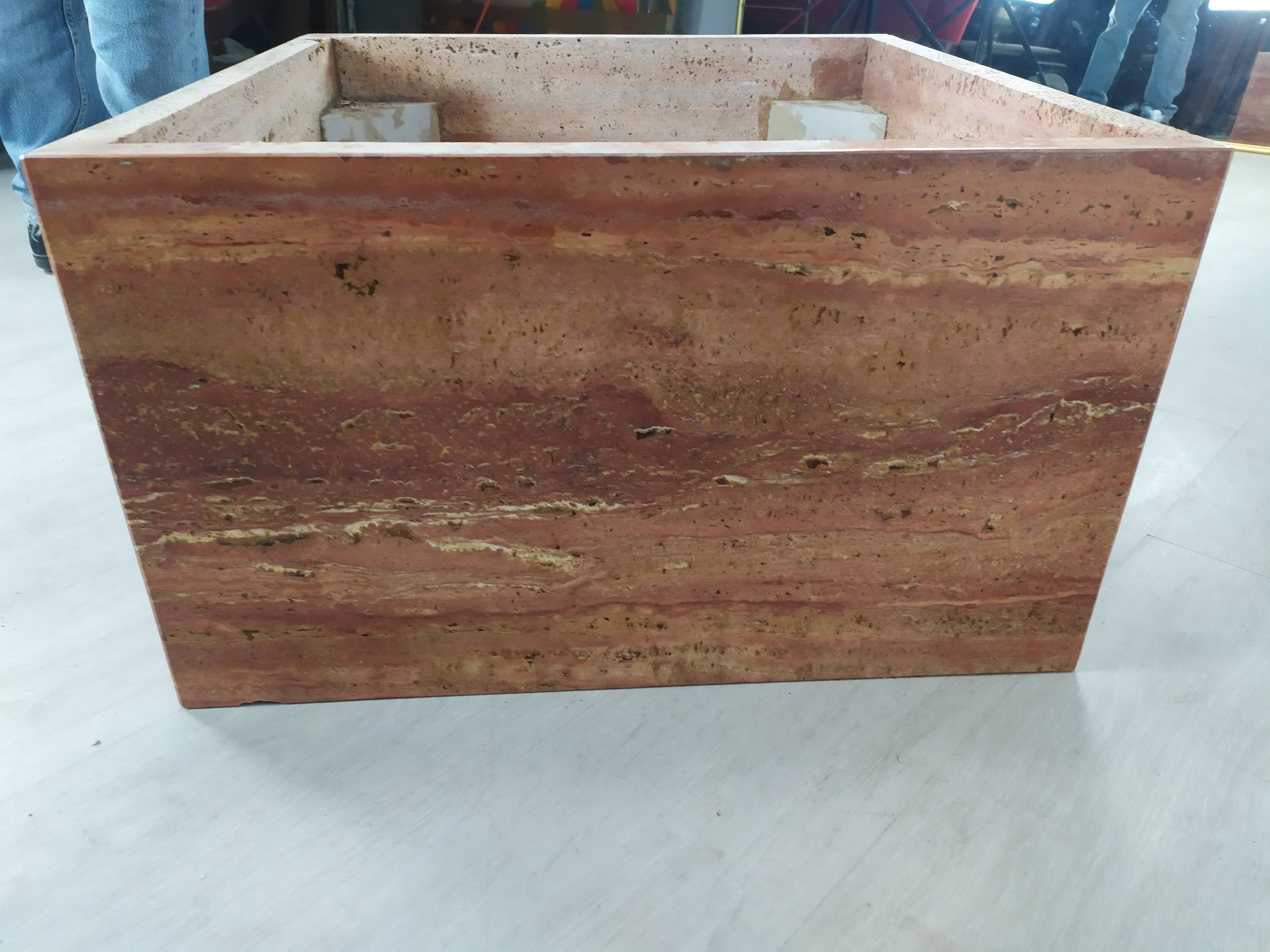 Travertine coffee table red design