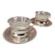 Set of 2 metal cups and saucers