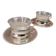 Set of 2 metal cups and saucers