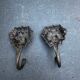 2 brass lion coat hooks 19th century