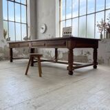Solid walnut farmhouse castle table 1900 XXL