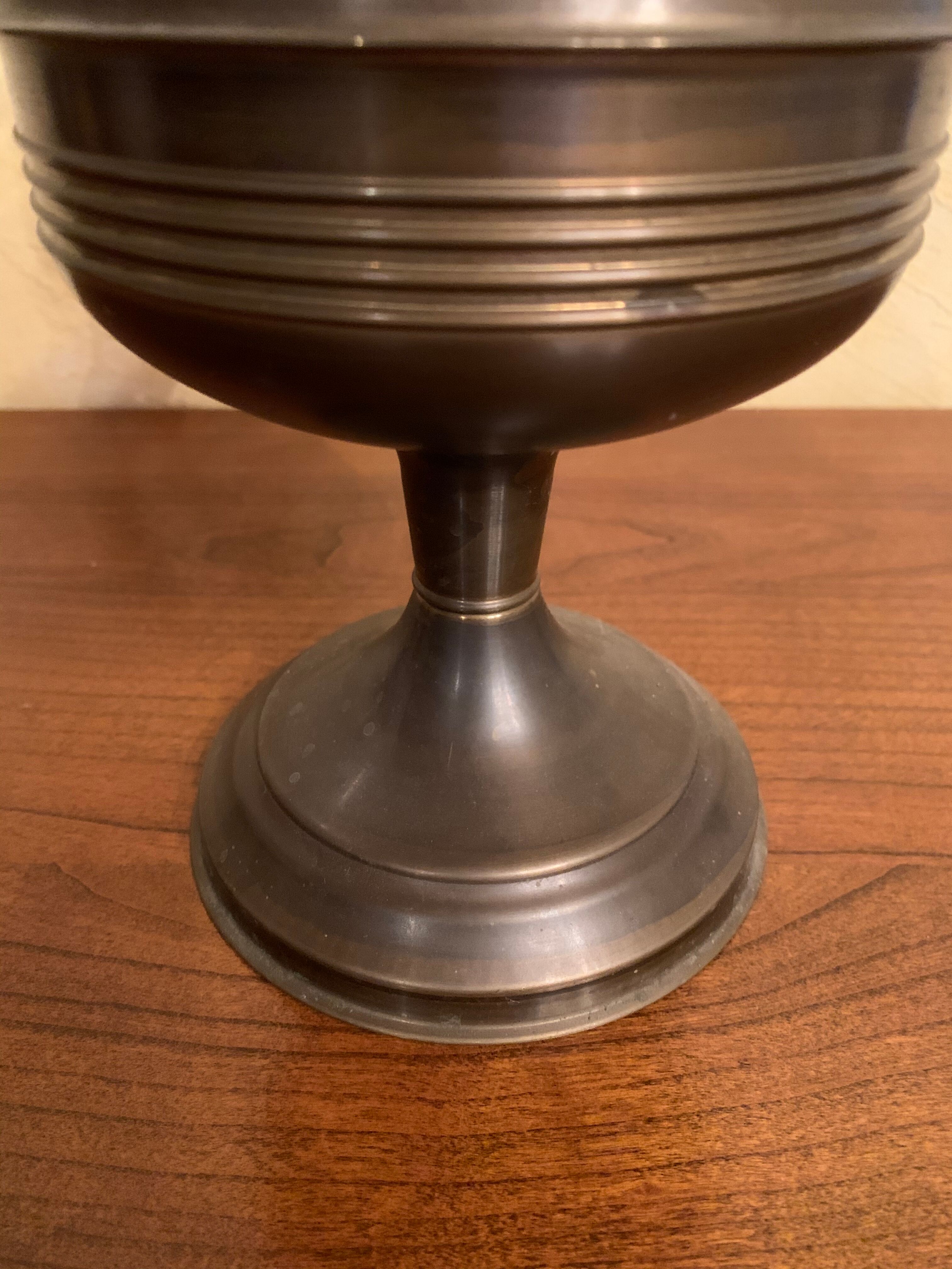 Brass oil lamp and glass