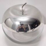 Postmodern Transparent Glass and Silver-Plated Metal Ice Bucket / Bowl, Italy