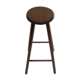 Tabouret de bar vintage, bois, années 60 minimaliste