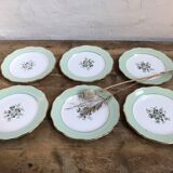 Six old St Amand st Amand style dessert plates