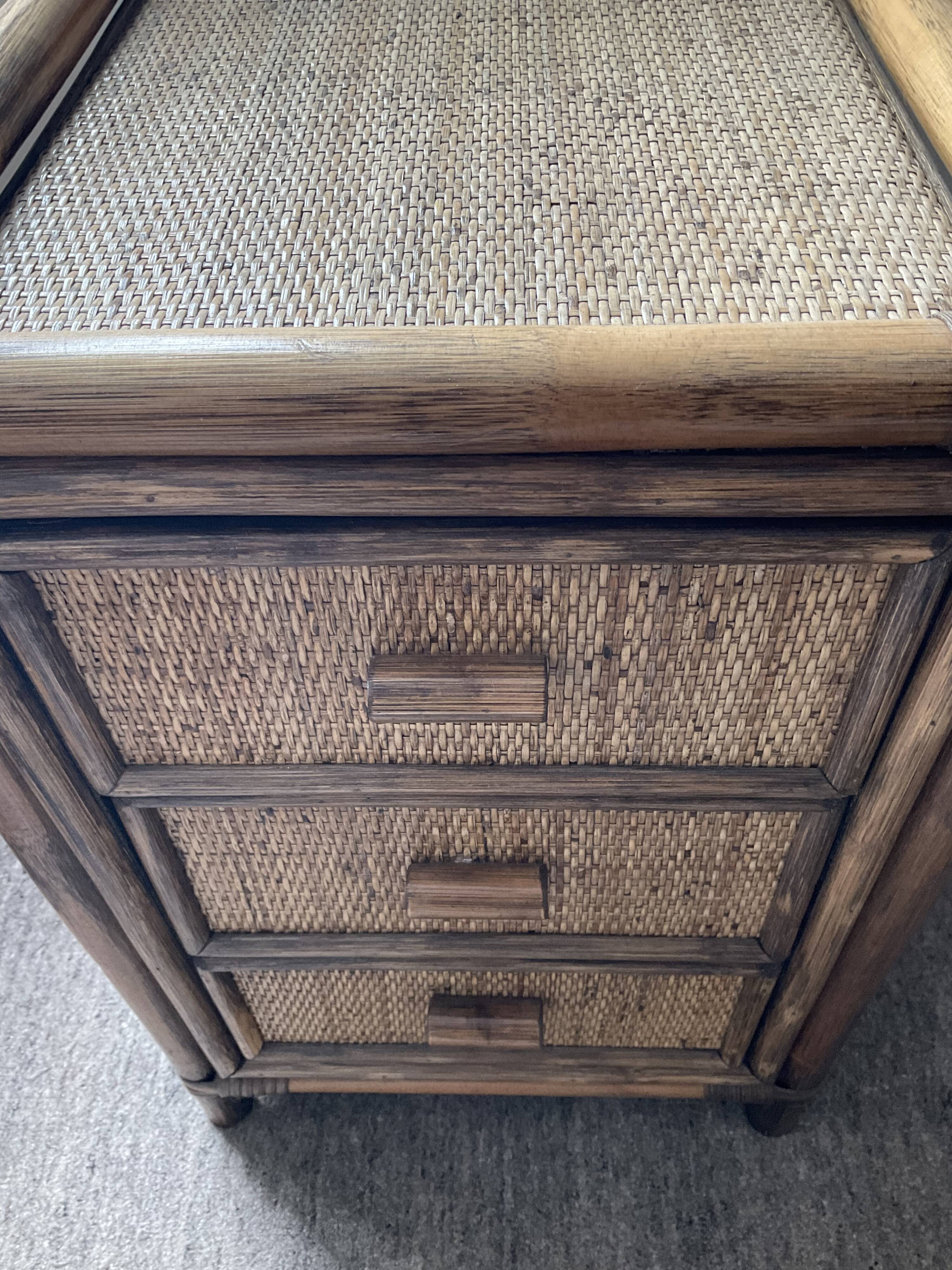 Rattan coffered desk from the 70s