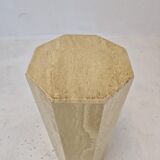 Italian travertine side table or pedestal, 1980's
