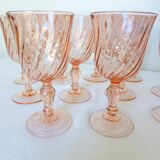 11 verres à pieds Arcoroc Rosaline en verre rose 2106182