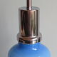 Lamp foot, blue opaline glass, Italy 1970