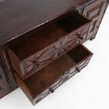 Unique 16th century French geometric sideboard in oak