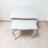 3 painted wooden nesting tables