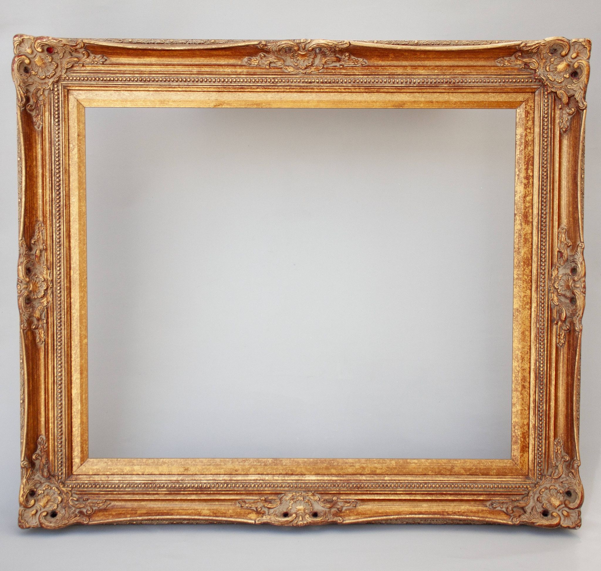 Original oil painting of water lilies, with a high-quality Baroque frame.