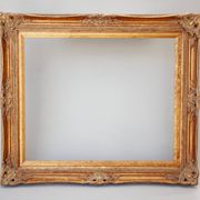 Original oil painting of water lilies, with a high-quality Baroque frame.