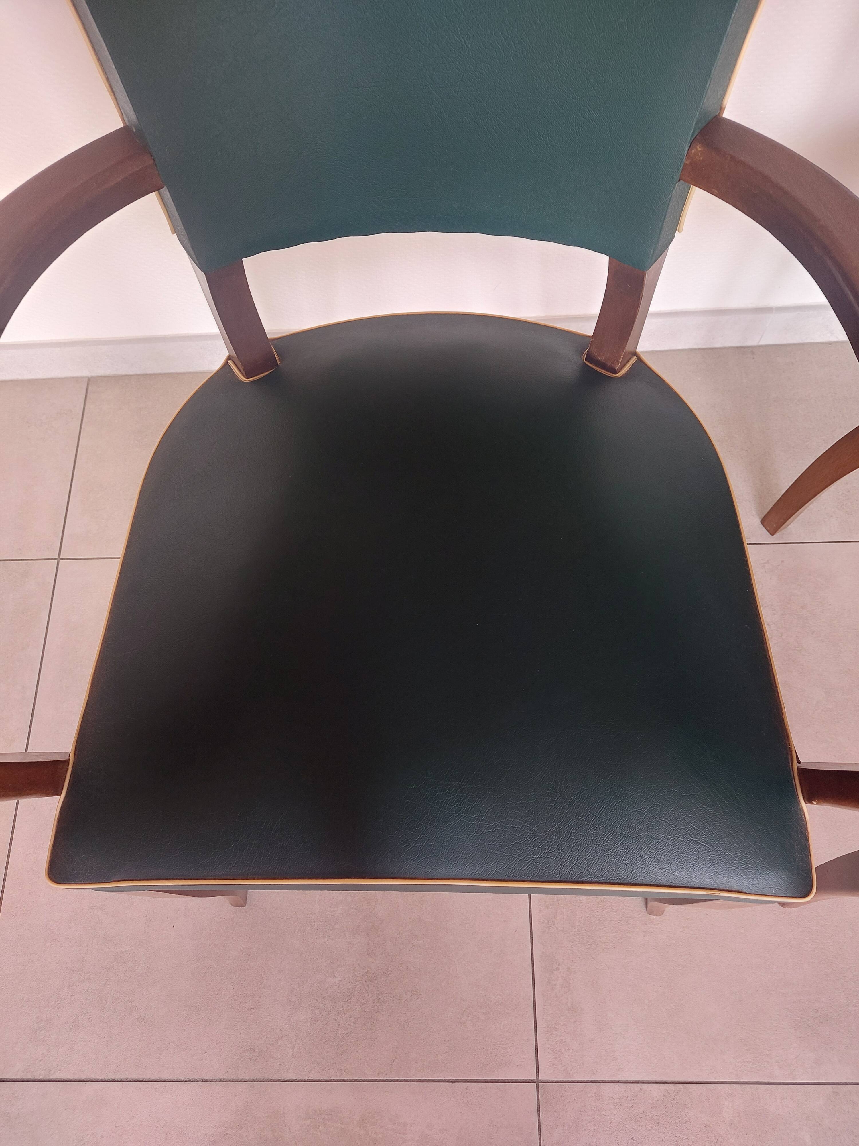 paire de chaises, fauteuils bridges vert foncé