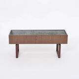 Elegant Danish Midcentury Teak wooden Planter Box with inlay metal tub