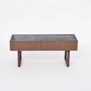 Elegant Danish Midcentury Teak wooden Planter Box with inlay metal tub