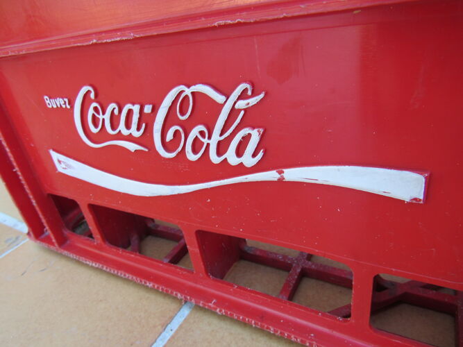 Casier en plastique vintage pour bouteilles Buvez Coca Cola - Buvez Coke  1974