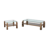 Ensemble de tables basses 23 carats plaqué or par Belgo Chrome 1960