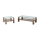 Set of 23-carat gold-plated coffee tables by Belgo Chrome 1960