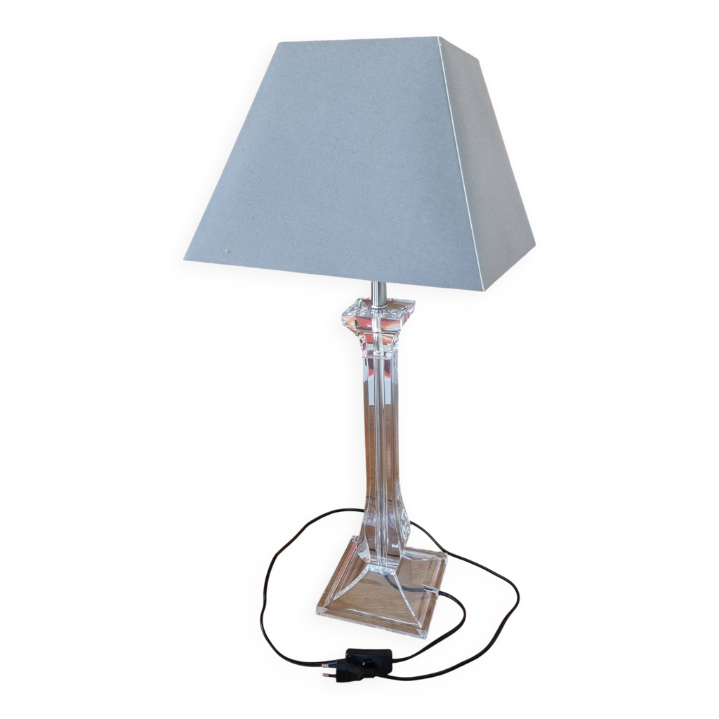 Lampe De Table Design Guy Lefèvre – Plexiglas Noir – Vintage – Années 70/80