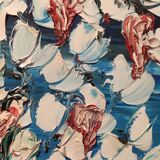 Oil on canvas bouquet of flowers signed