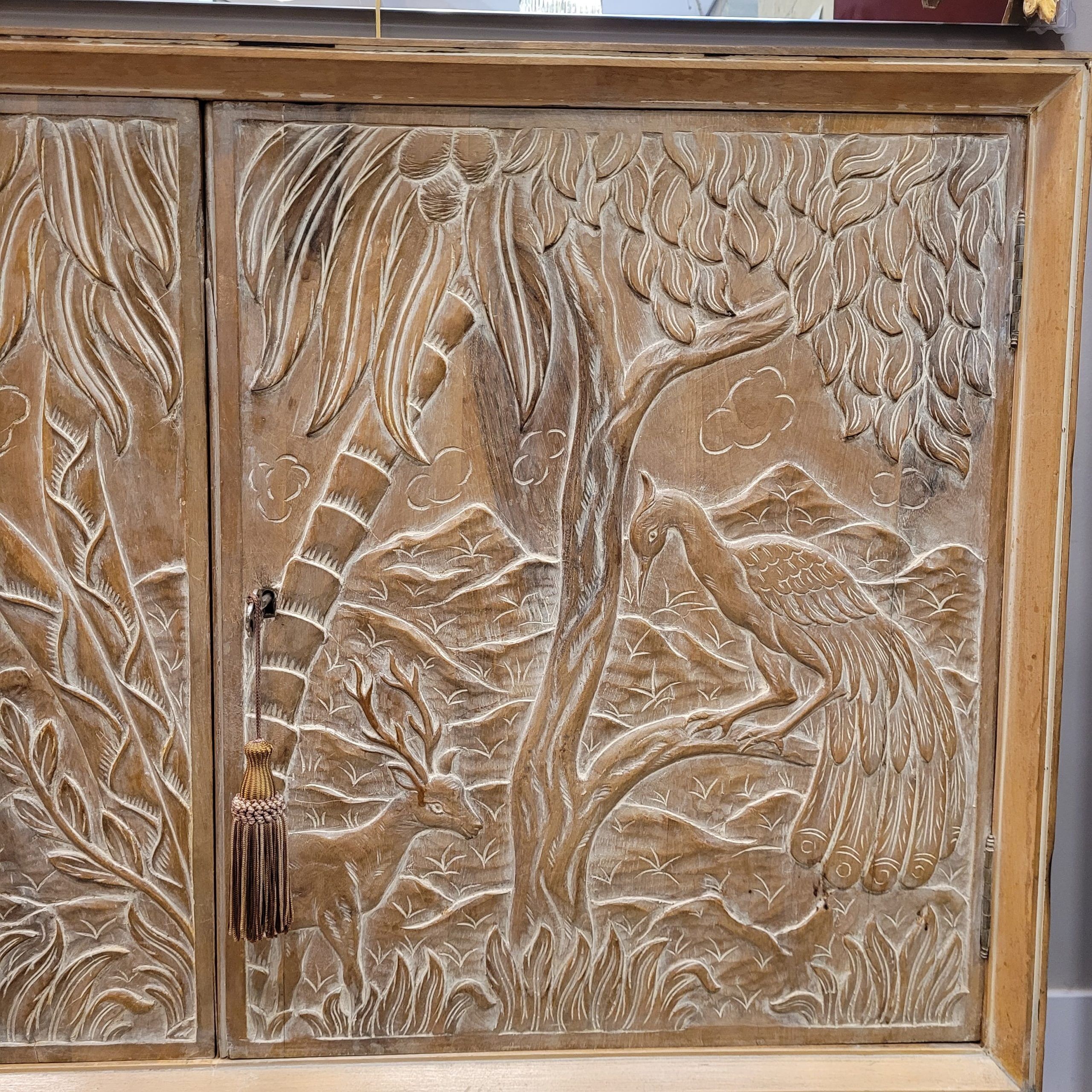 Enfilade / buffet, by Rafael García Nicolau, carved oak, Mid-century, 1970s – Spain