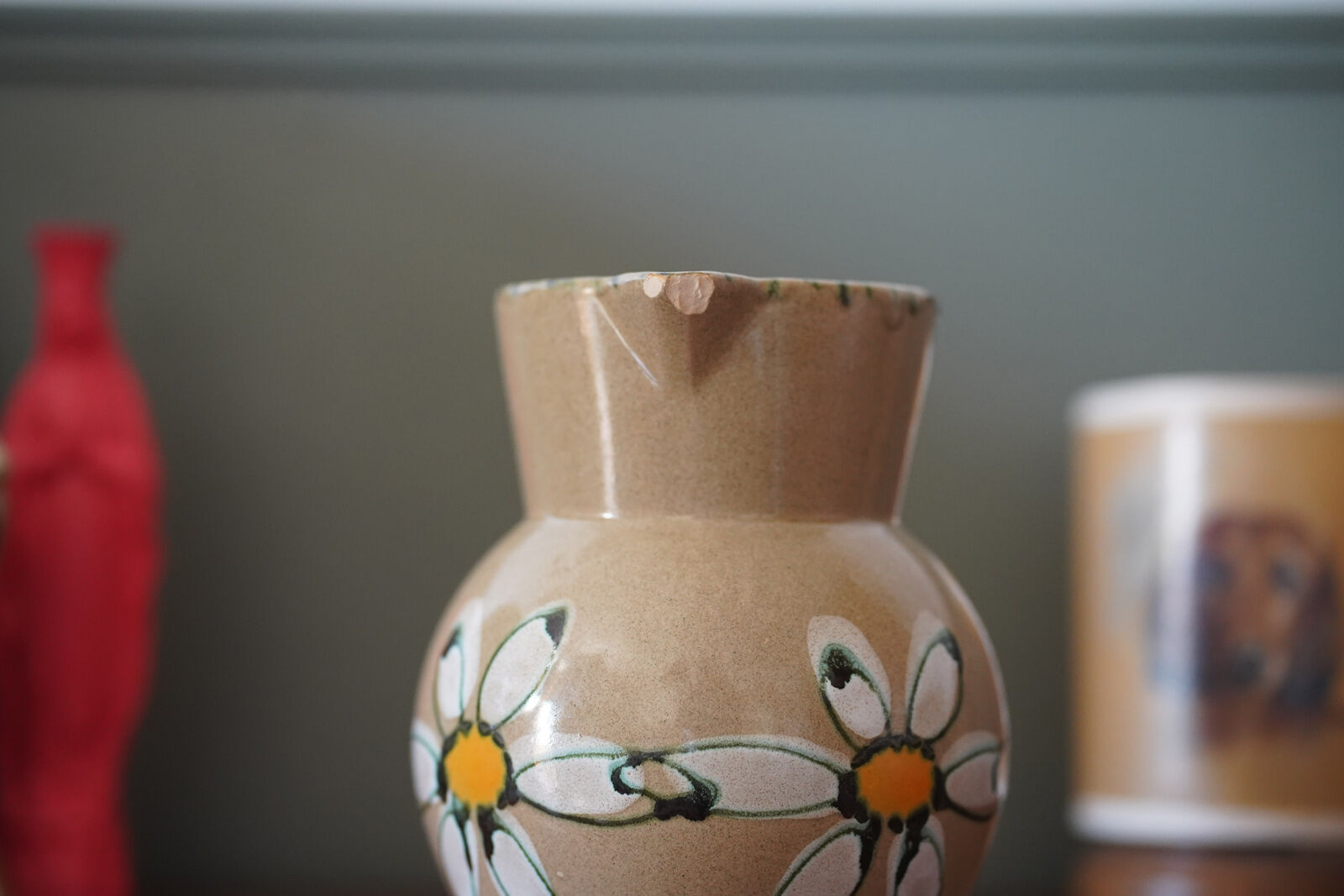 Pretty vintage stoneware decanter