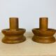 Pair of candle holders brutalist solid wood