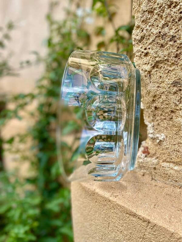 Vintage transparent salad bowl