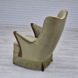 1960s, Scandinavian design, armchair in original condition, furniture velour, beech wood legs.