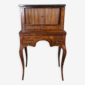 Happiness of the day / Louis XV style desk in 19th century marquetry