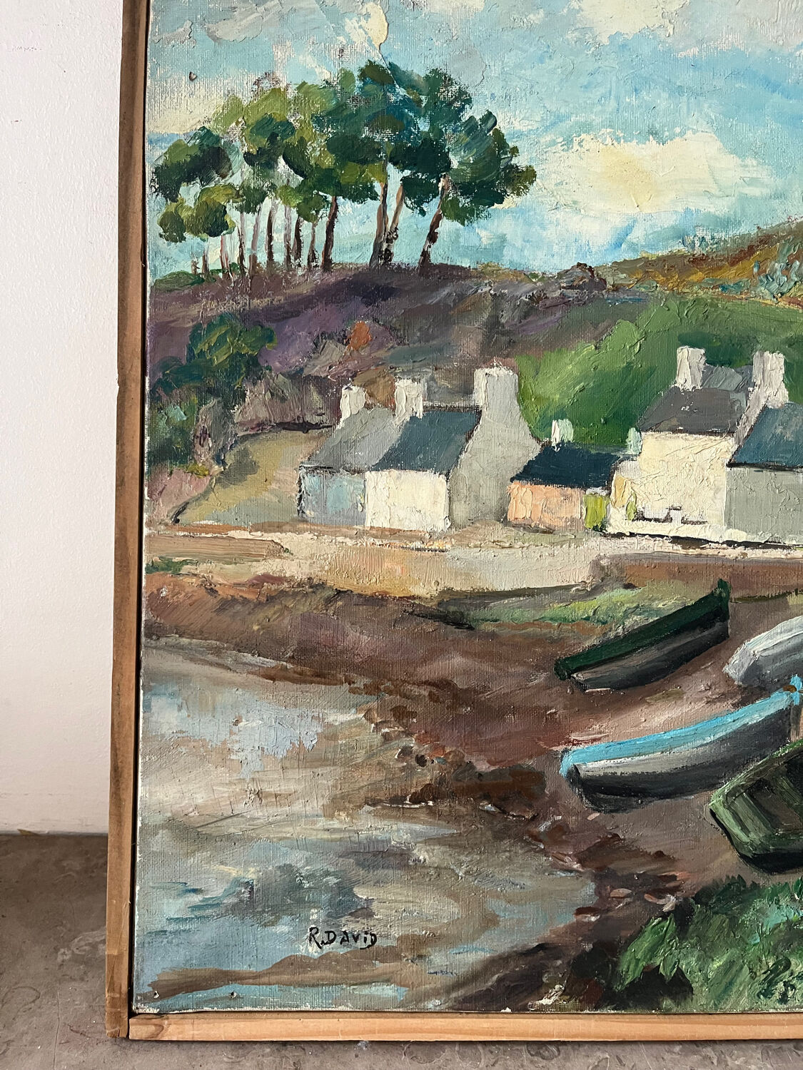 Breton Landscape, oil on canvas, signed Régine David