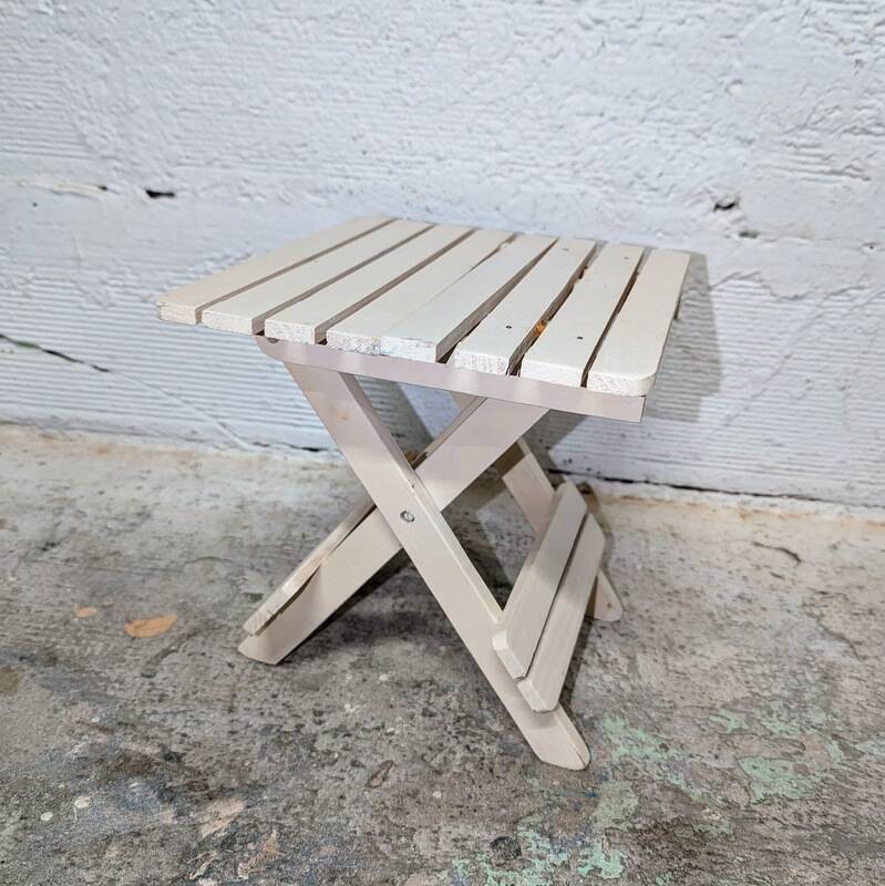 Small folding wooden stool