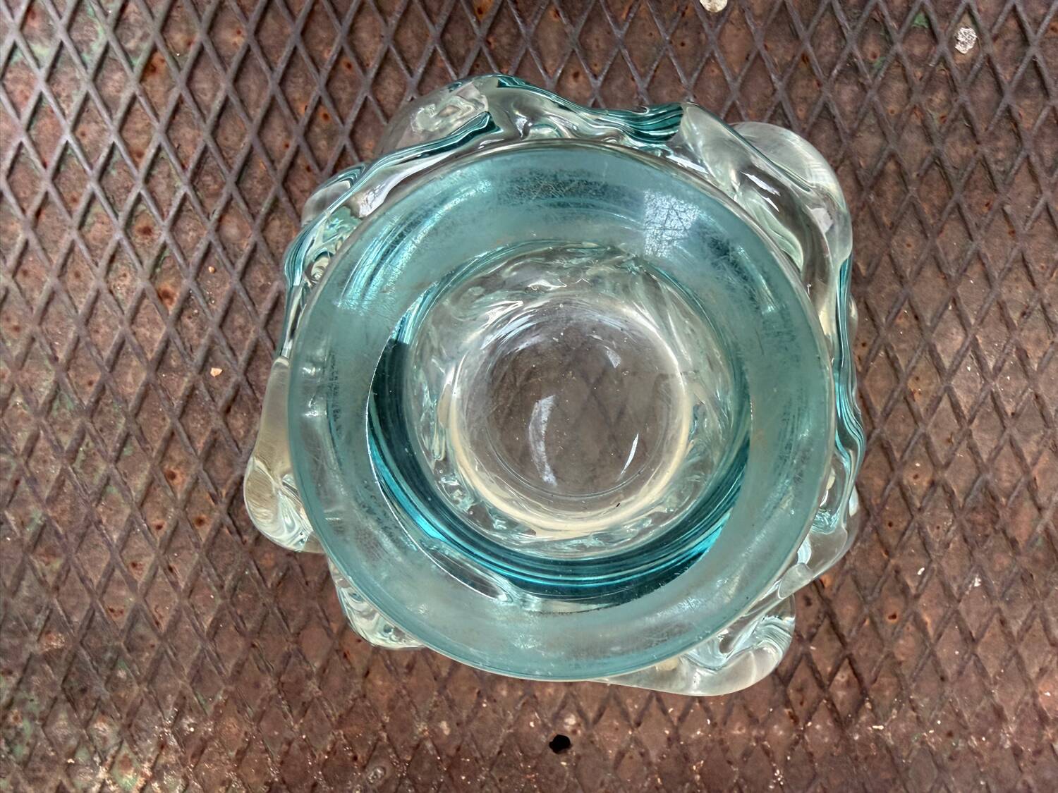 Large Daum Nancy vase Lorraine cross blue Sorcy model 1930