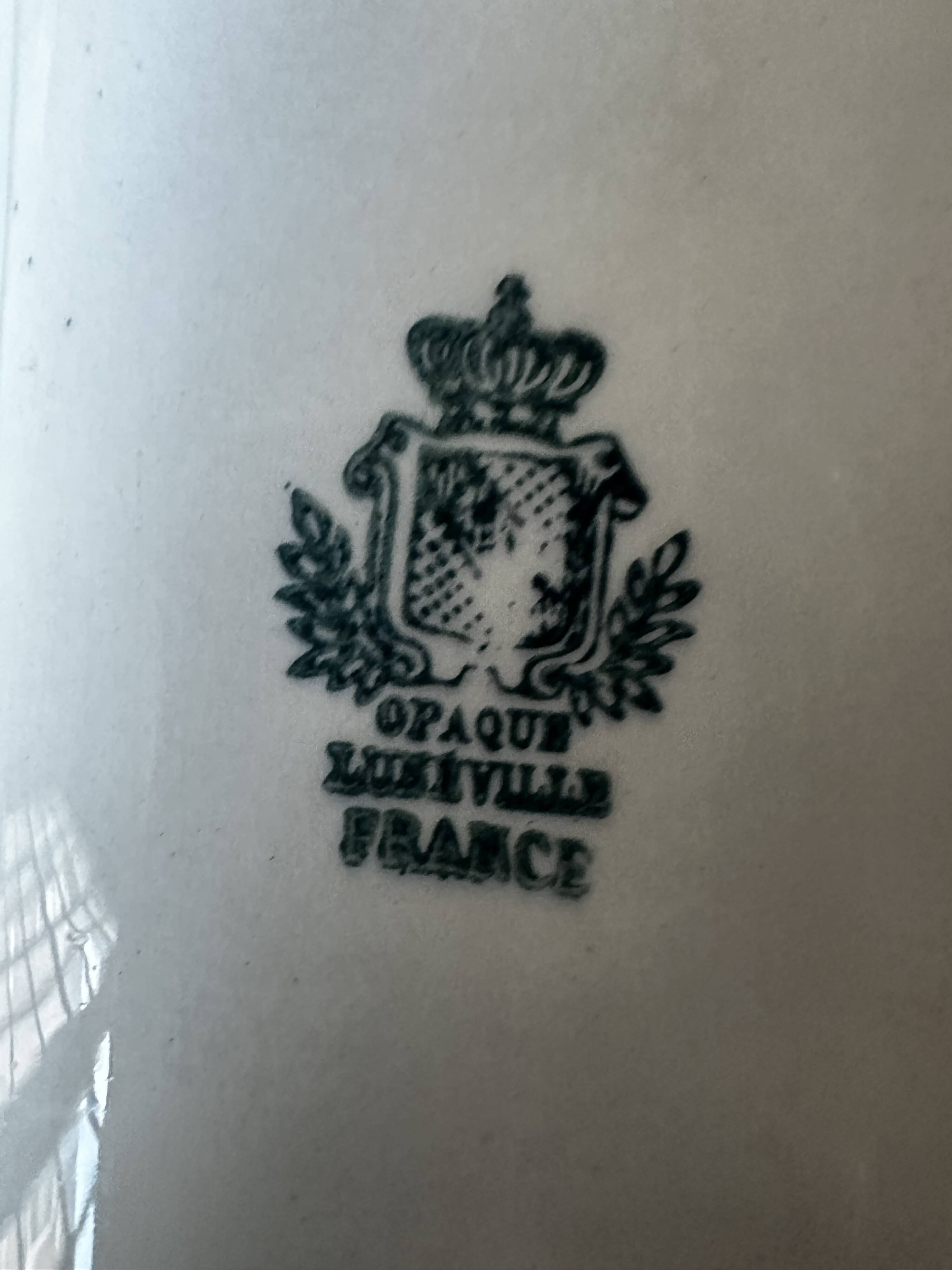 7 Asparagus Plates Late 19th Century Opaque Earthenware Luneville France