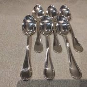 6 silver-plated soup spoons, Christofle Albi silversmith, 20.6cm