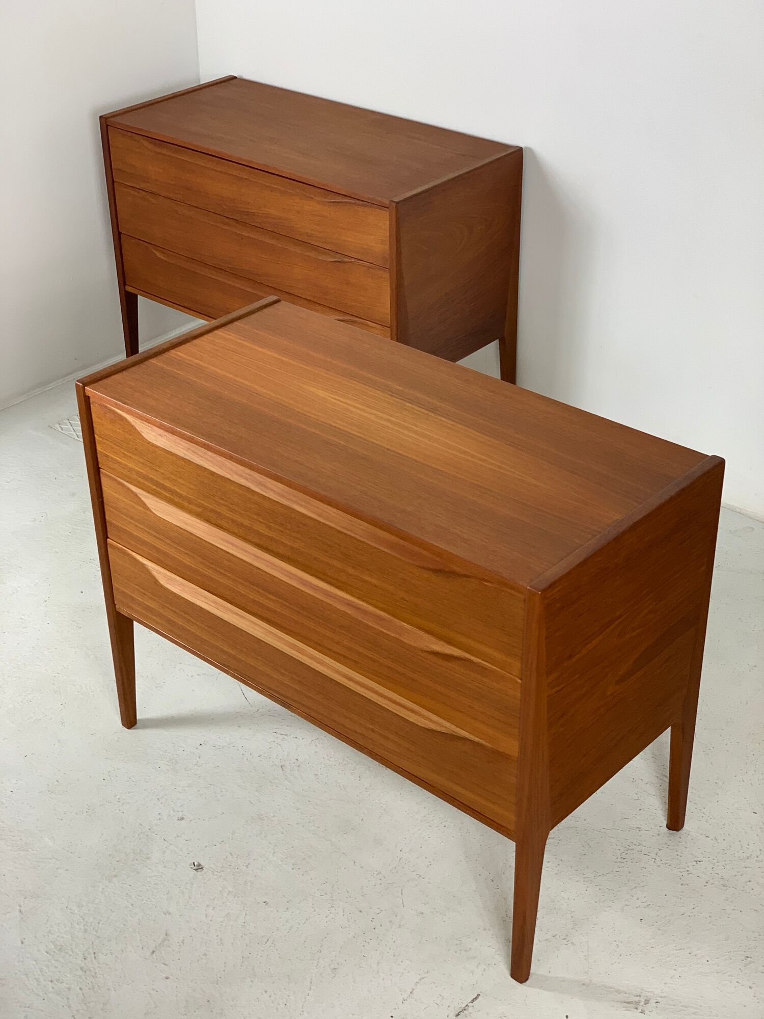 2x Kai Kristiansen teak chest of drawers for Aksel Kjersgaard