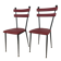 Pair of 1950s chairs in metal and red faux leather, Gueden-Adnet style.