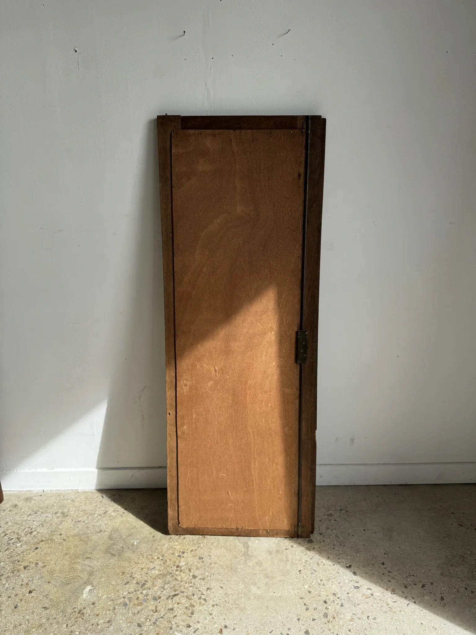 Antique mirror (right) oak wardrobe door with bevelled glass and