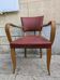 Vintage style armchair from the 50s, wood and faux leather