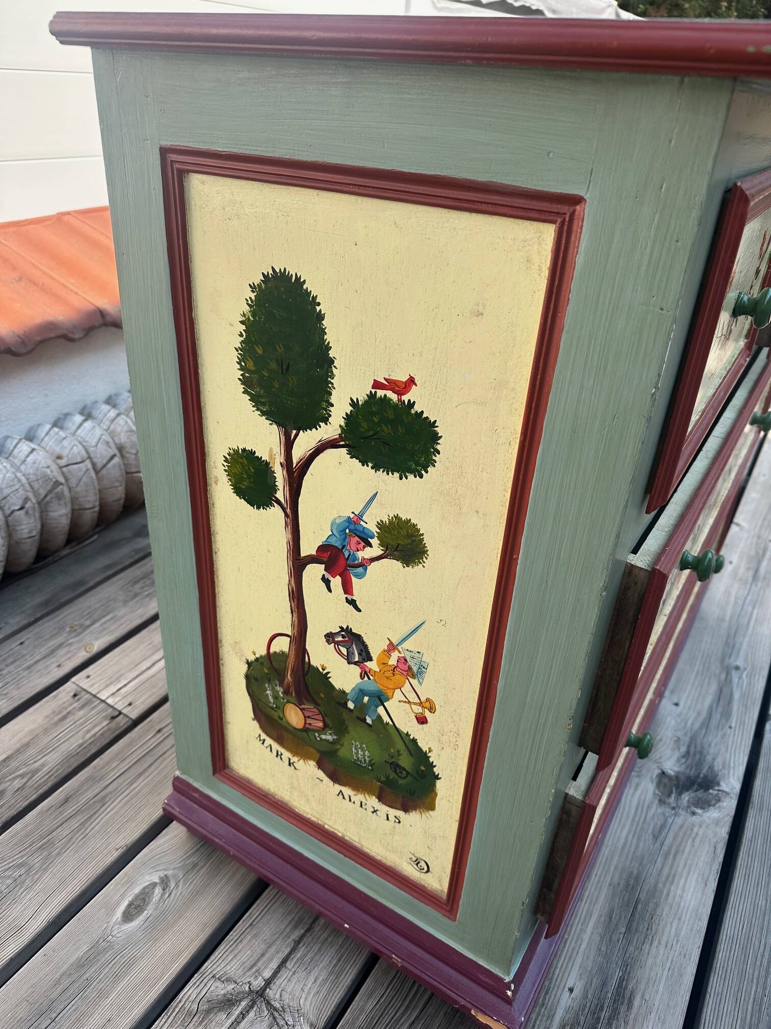 Hand painted chest of drawers
