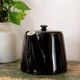 Teapot or tisanière in vintage black ceramic