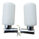 2 old wall lights in chrome and white glass.