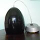 Space age style pendant lamp in openwork black metal