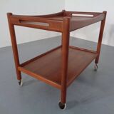 Teak tea cart by Hans J. Wegner for Andreas Tuck, Denmark, 1950s.