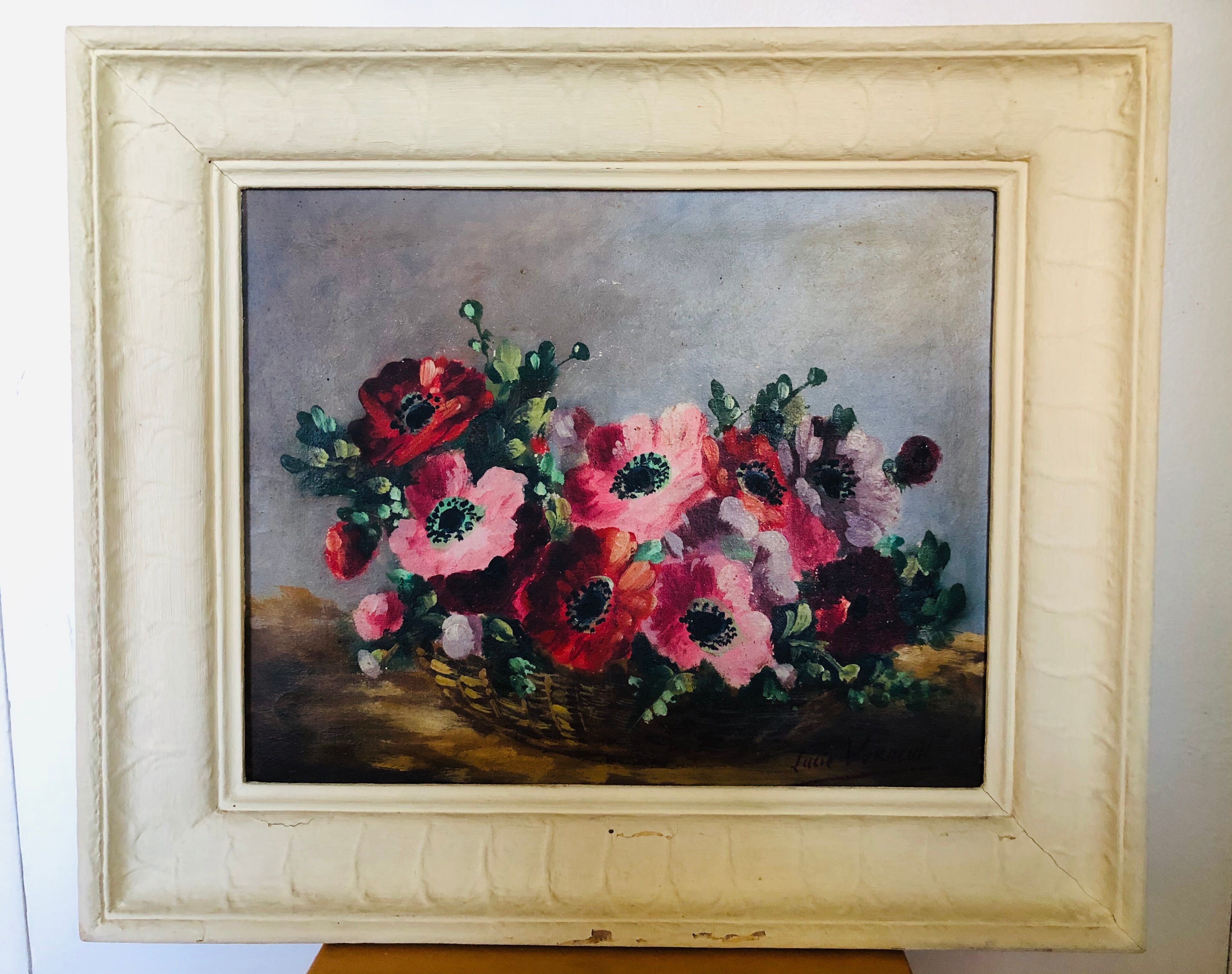 Oil on canvas: Anemones' basket